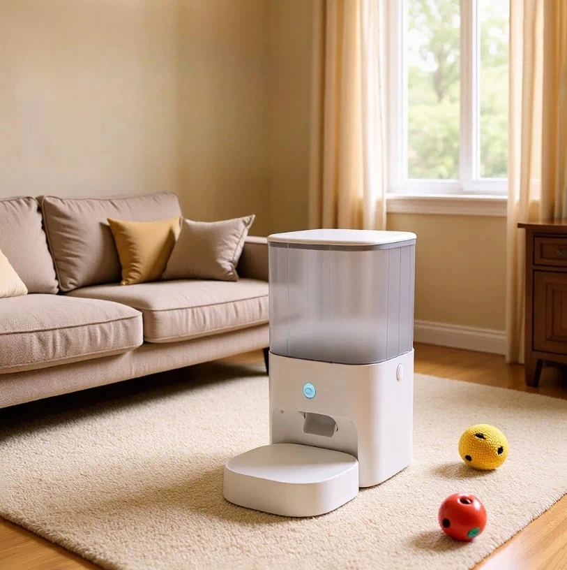 

Automatic feeder Timed quantitative cat food dog food large grain bucket Remote mobile phone control feeding machine