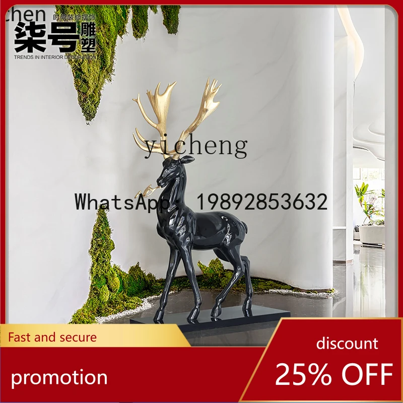 

YFY hotel lobby welcome large floor ornament lucky deer fiberglass living room abstract deer sculpture