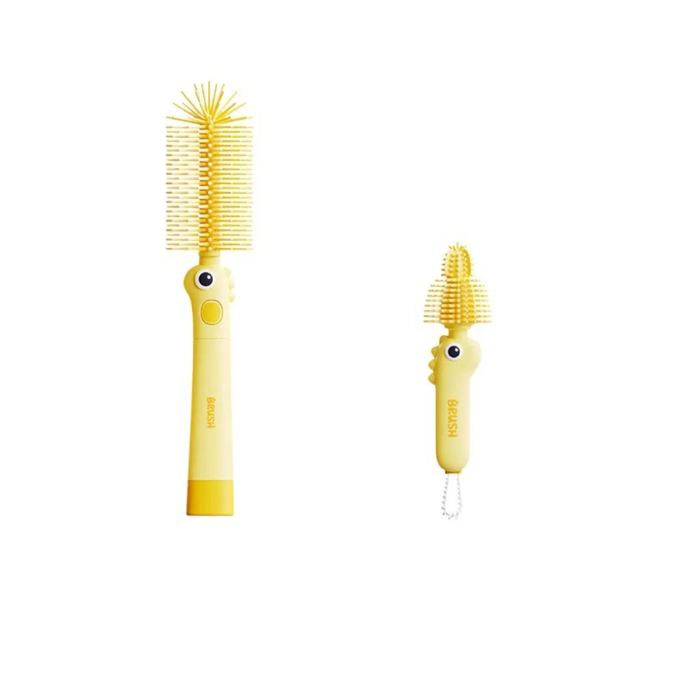 

2PCS/SET 3-in-1 Baby Bottle Cleaner Set Silicone Multi-functional Nipple Brush Soft Long Handle Baby Bottle Brush Glass Cup