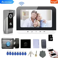 WiFi Intercom with Electric Lock Support Smart Mobile Outdoor Doorbell Camera Wireless Video Door Phone for Home Security System