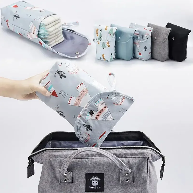 Baby Diaper Bag Organizer Reusable Waterproof Wet/Dry Cloth Bag Mummy Storage Nappy Bag for Disposable Carrying Diaper Clothing