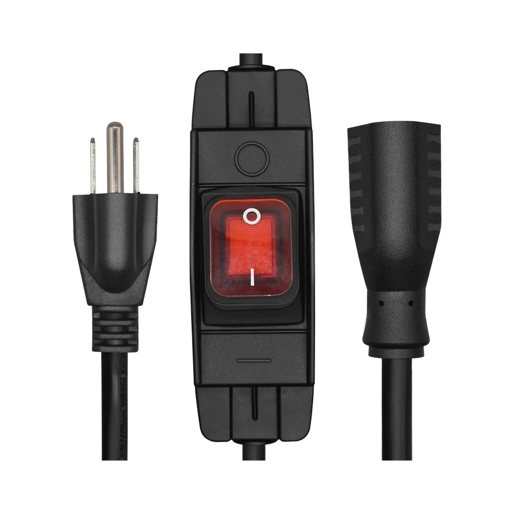 Outdoor Waterproof On/Off Switch Extension Cord 0.5M Indicator Light Heavy-Duty 3-Prong Household Switch Cord Extension Cable