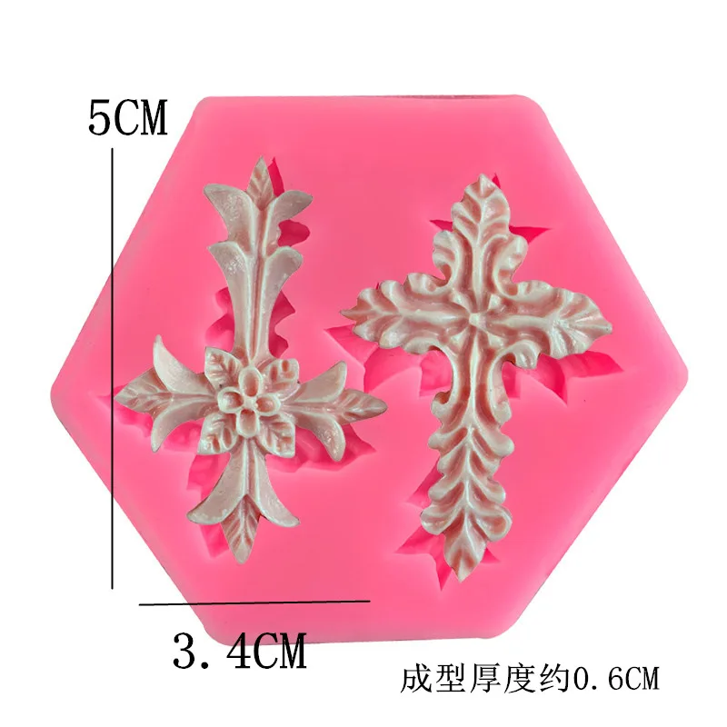 2 even the flower-shaped cross cake mold DIY silicone fondant baking tools hand drop glue ornaments