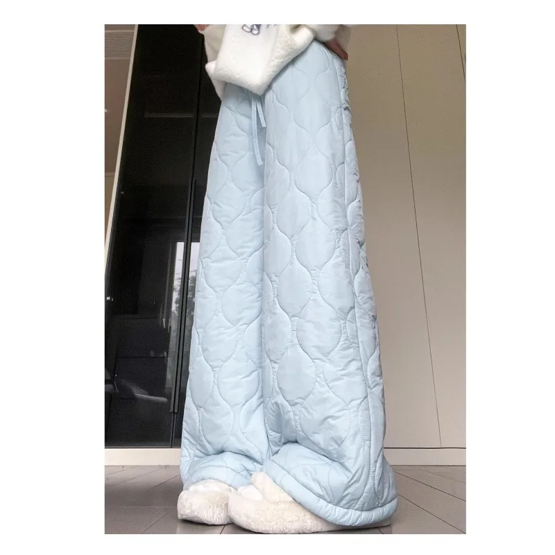 Wintersamt verdickte winddichte und warme Oberbekleidung Skifahren lässige gerade Beinhose mit weitem Bein