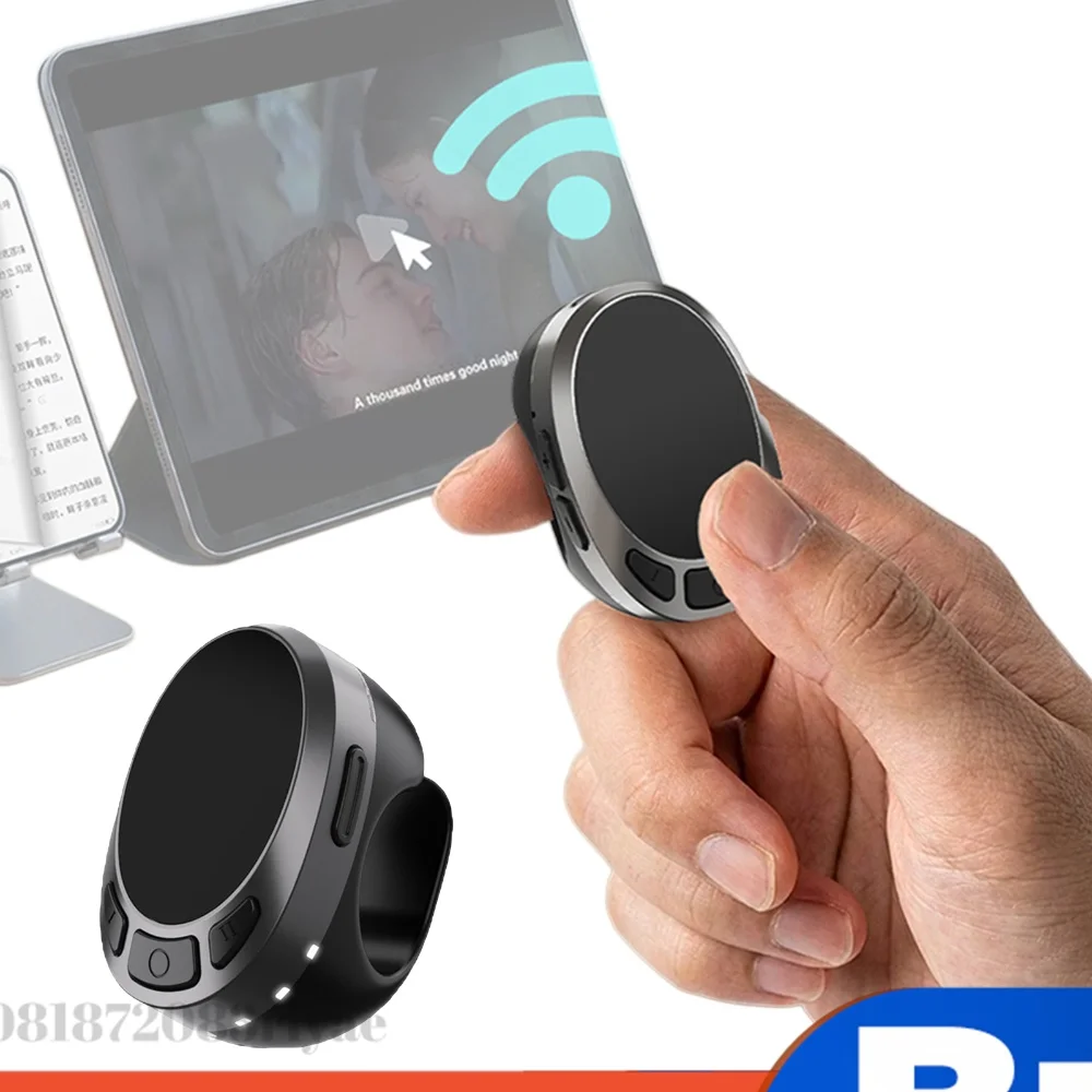 Bluetooth-compatible 5.3 Smart Touch Control Air Mouse Ring Finger Ring Mouse Wireless Page Turner for Android &