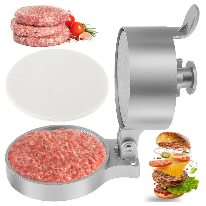 

Hamburger Press Machine BBQ Burger Maker Mould Meat Press Aluminum Alloy Pie Hamburger Press Burger Making Tool for Sausage