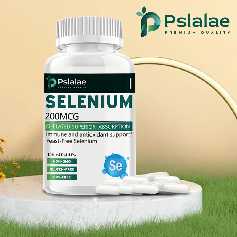 

Selenium Capsules 200mcg - Thyroid Support, Antioxidant, Supports Brain and Heart Health, Metabolism, Boosts Immunity, NON-GMO