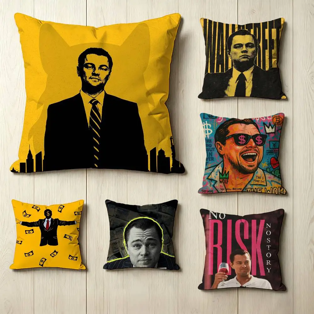 T-The Wolf of Wall Street MOVIE  Square Double-Sided printed Pillow Case Bedroom Bedside Pillow Sofa Cushion Cover