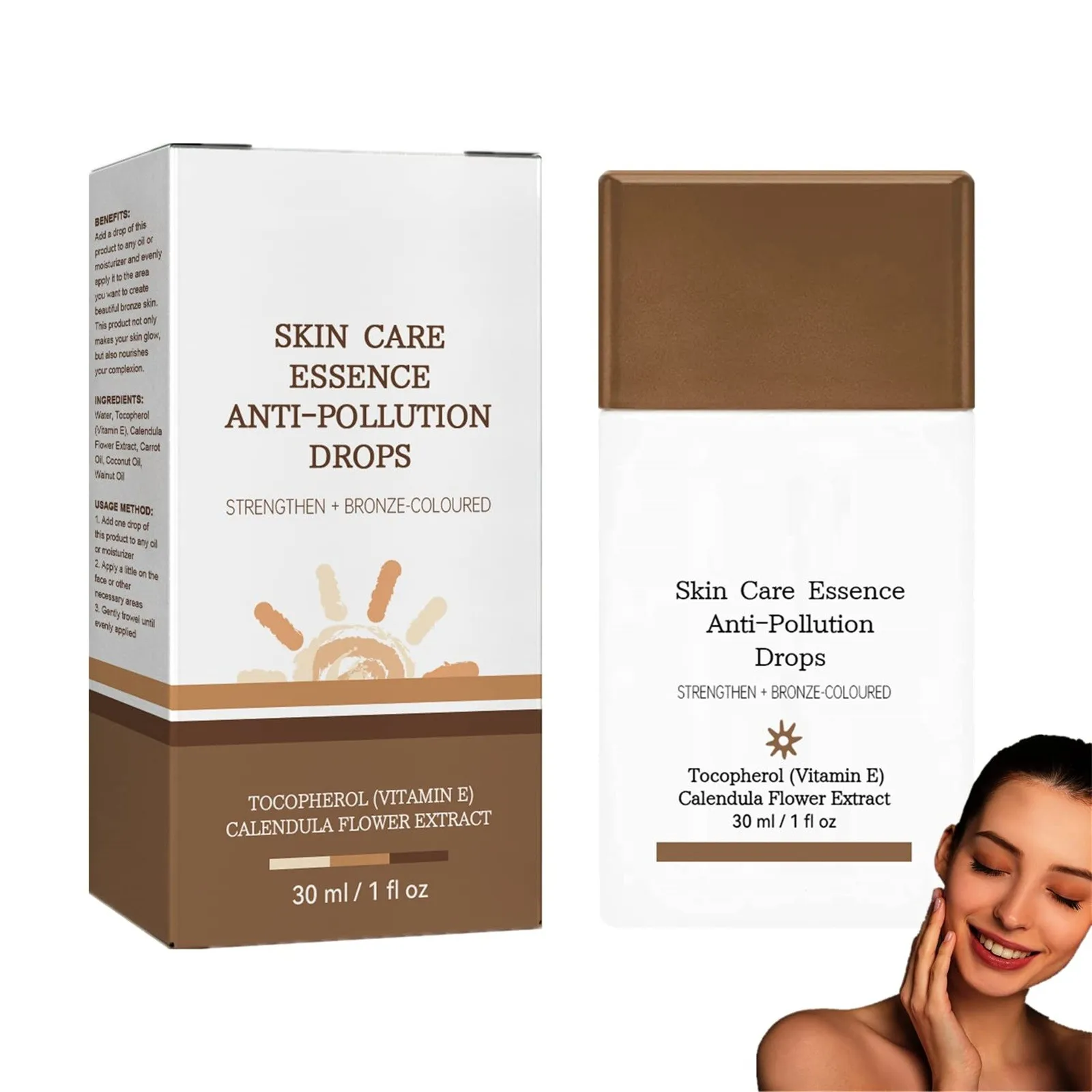 Sunshine Drops,30ml Strengthen Bronzed Body Bronzing Drops,Fake Tan Peptide Serums,Liquid Bronzer For Aging Face And Body Skin