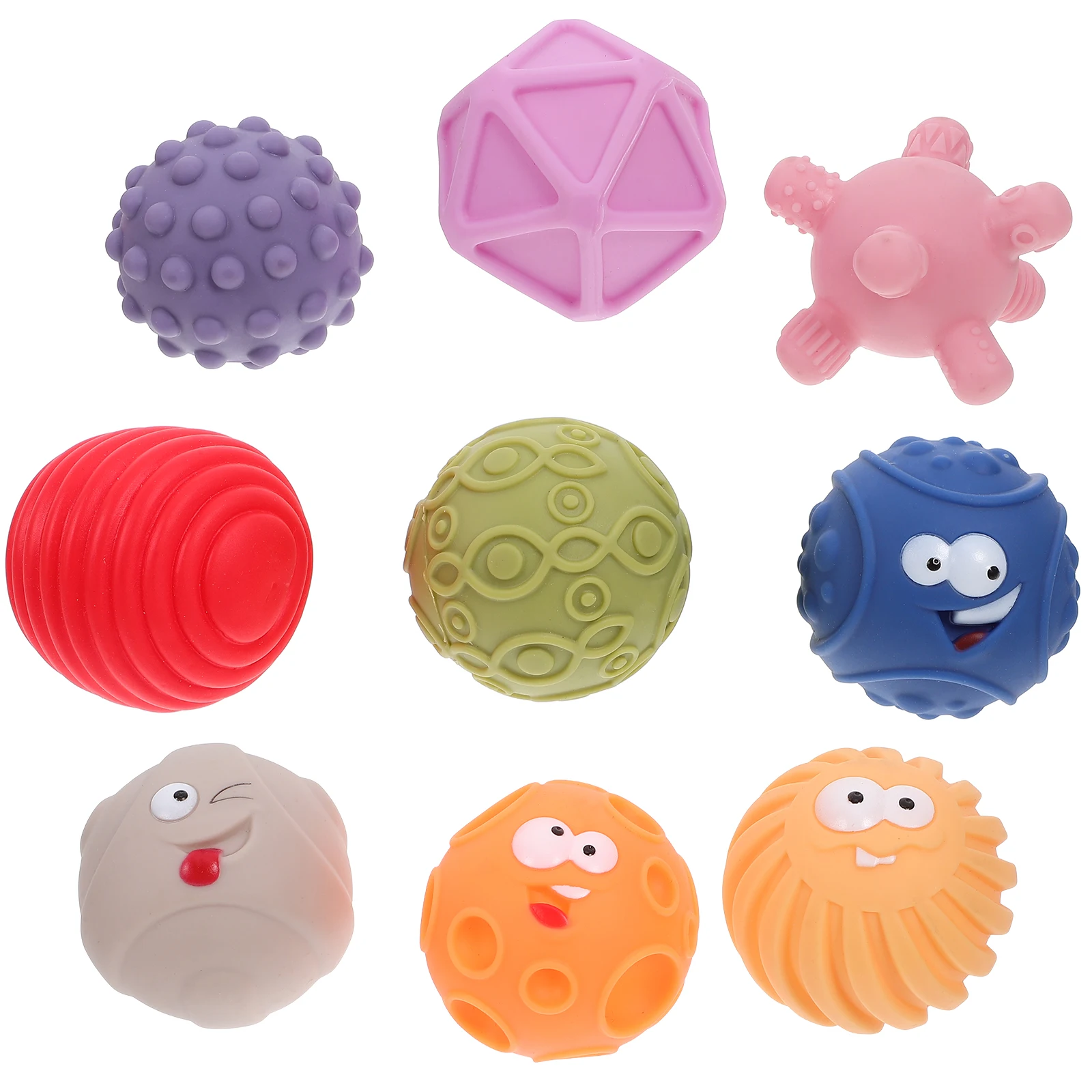 

9pcs Soft Sensory Balls Set Multi-Texture Infant Massage For Baby 0-6 Months Toddler 1-3 Years Reusable Small Lightweight