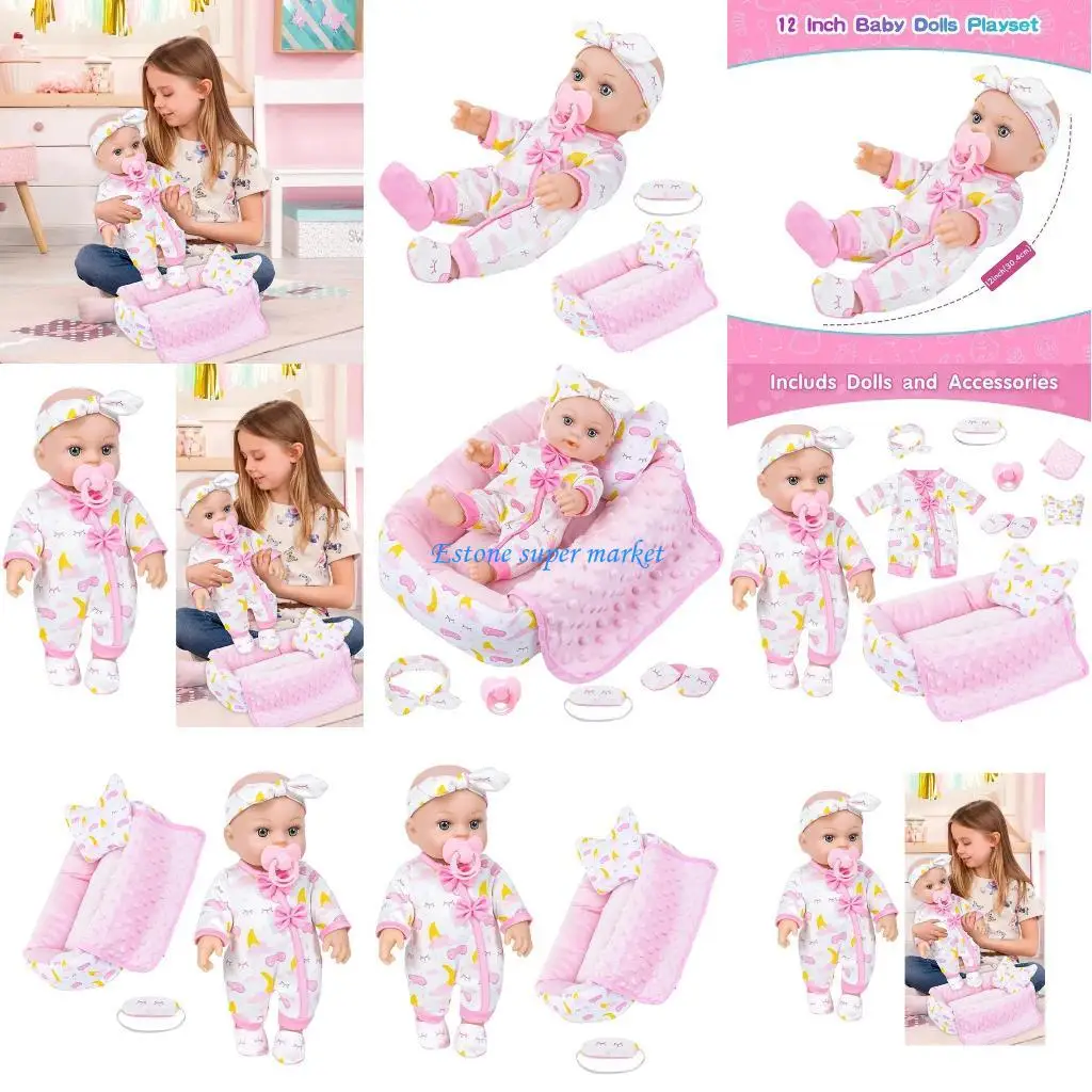 

090B 12inch Baby Girl Doll Nurturing Doll Realistic Handmade Soft Reborns Toy Parenting Game Popular Gifts for Children