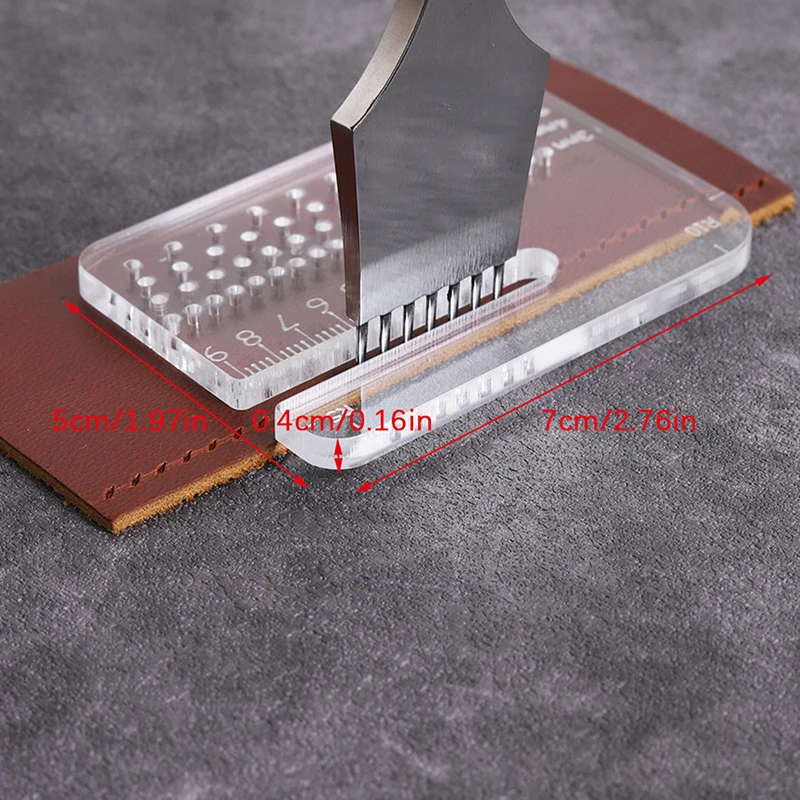 Extractor transparente grueso multifuncional, regla de distancia de corte redondeada de acrílico, herramienta Manual auxiliar de cuero, 4mm