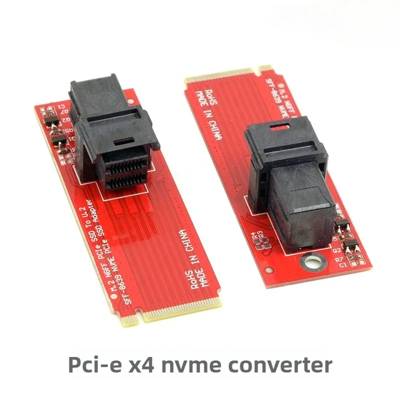 Carte adaptateur SFF-8643 + câble PCI-E 4.0 X8 NVME Riser vers double Port, câble de Conversion Mini SAS M.2 vers U.2 SFF-8639