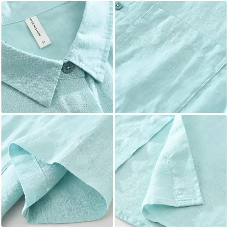 الرجال تنفس ort Sve irt فضفاضة تناسب الكتان عارضة أعلى الشباب ارتداء اليومي الحديد الحرة كيت تصميم الصيف خفيفة الوزن