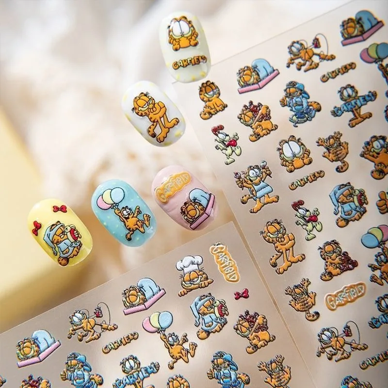 New Garfield Nail Art Stickers High Color Value Creative Personalized Ins Style Stereo DIY Nail Phone Shell Decorative Stickers view 4