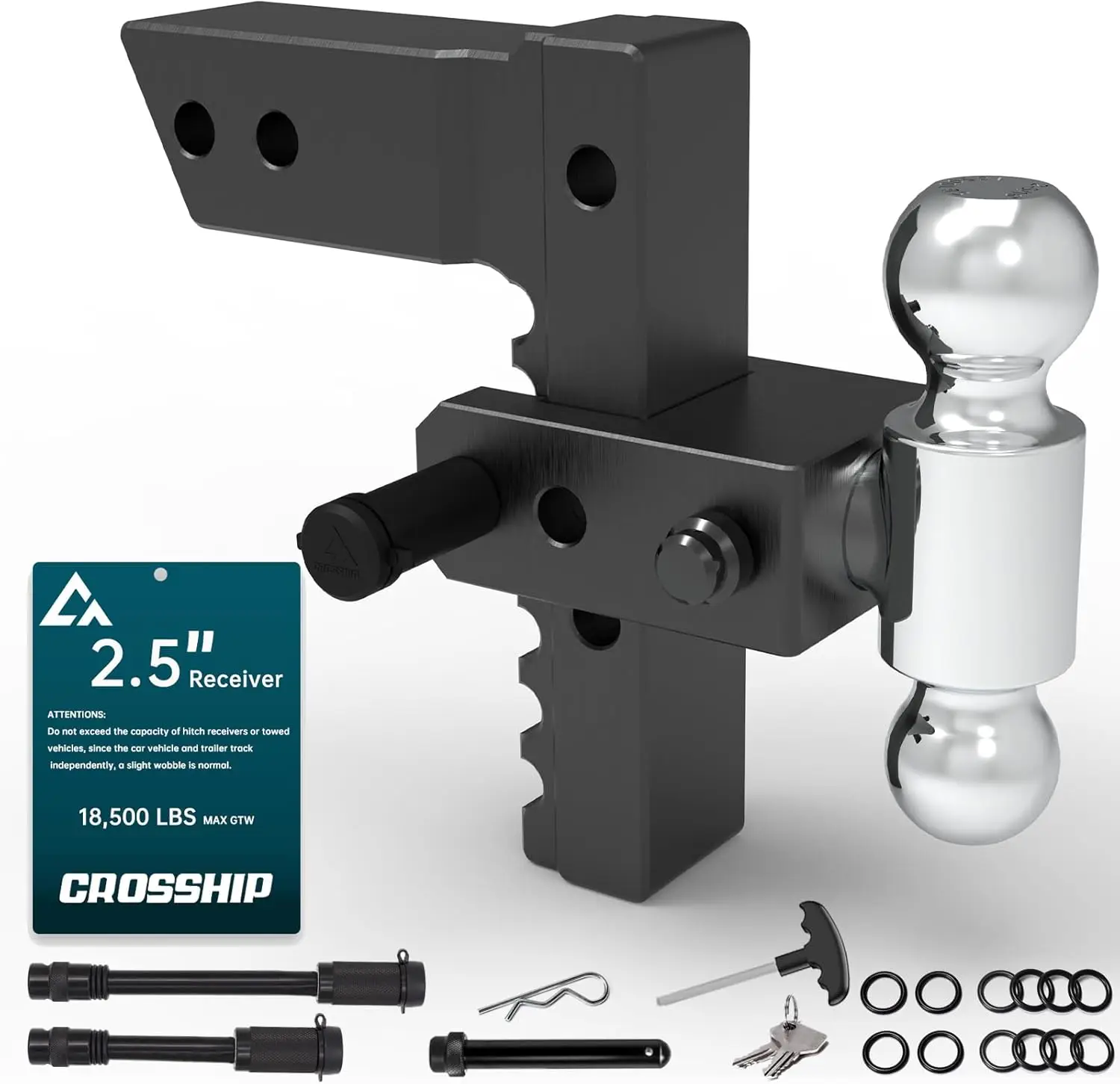 

Усиленное регулируемое прицепное устройство для приемника 2,5 дюйма, с вылетом 8 дюймов (опускание/подъем), подходит для грузовиков и внедорожников