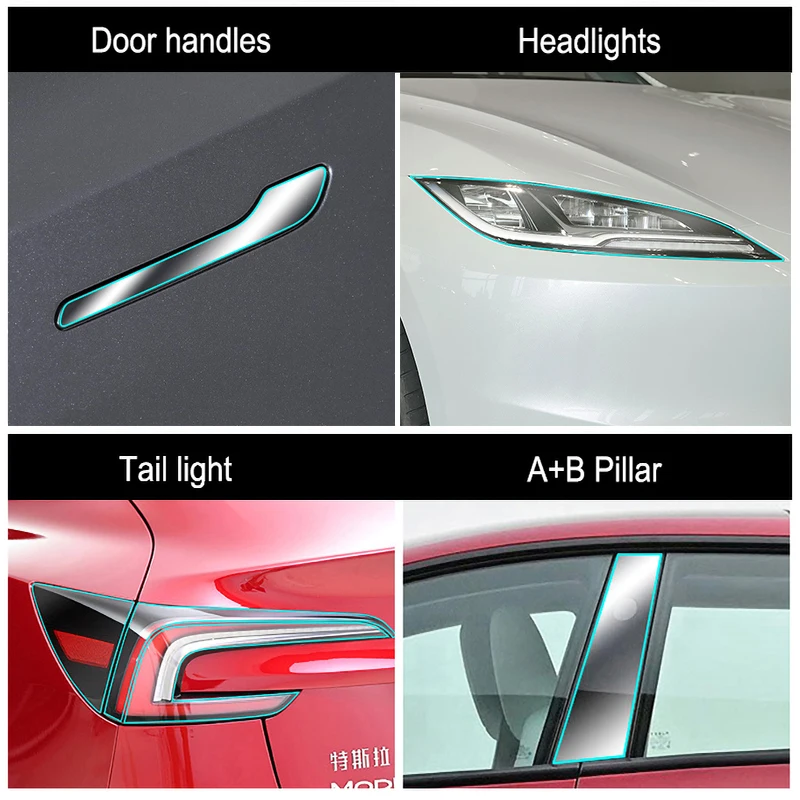 

for 2024 Tesla new Model 3 Highland TPU PPF Headlamp Taillight Light Center Console Film Car Body Protective Film