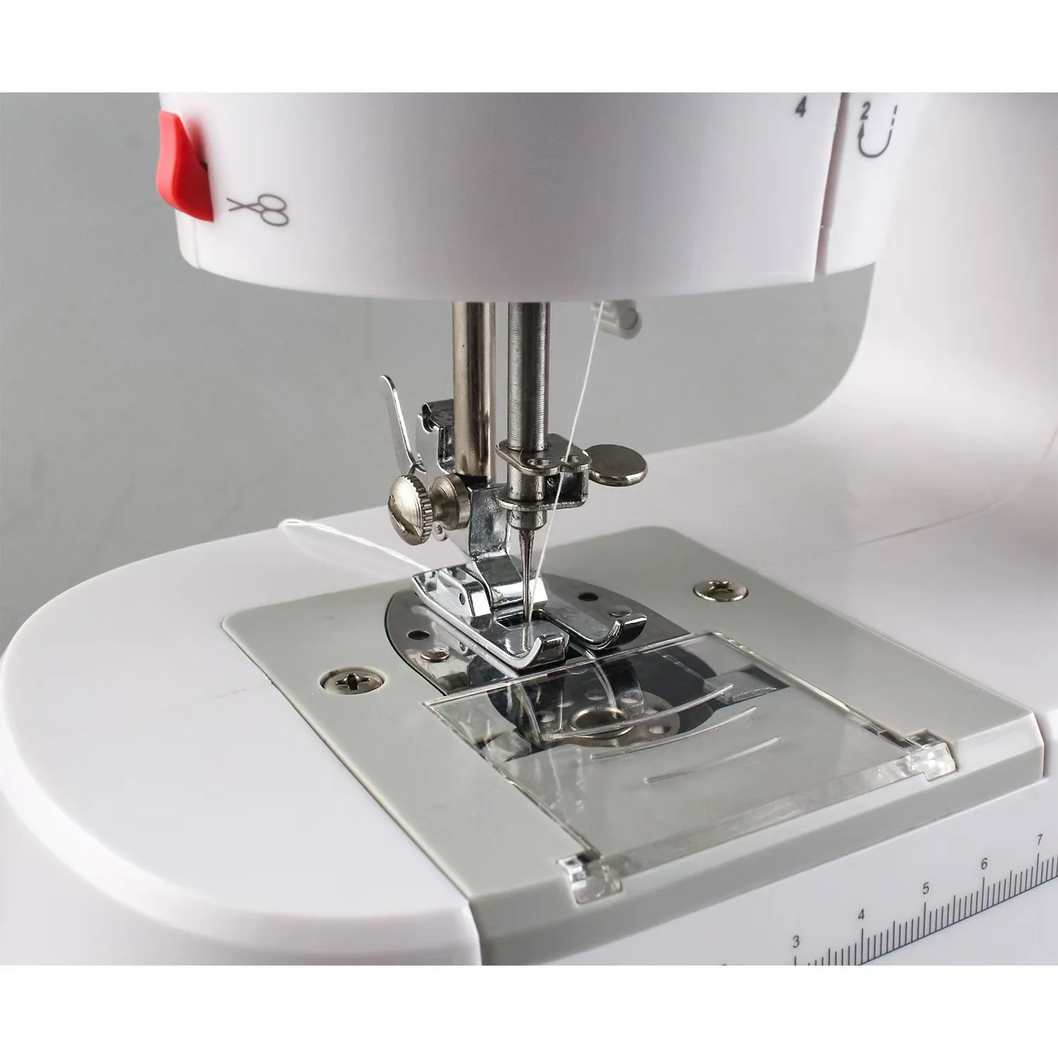 Household Electric Sewing Machine Double Needle Double Thread 12 Stitch Patterns Lock Edge Buttonhole Heavy Duty Sewing Tool