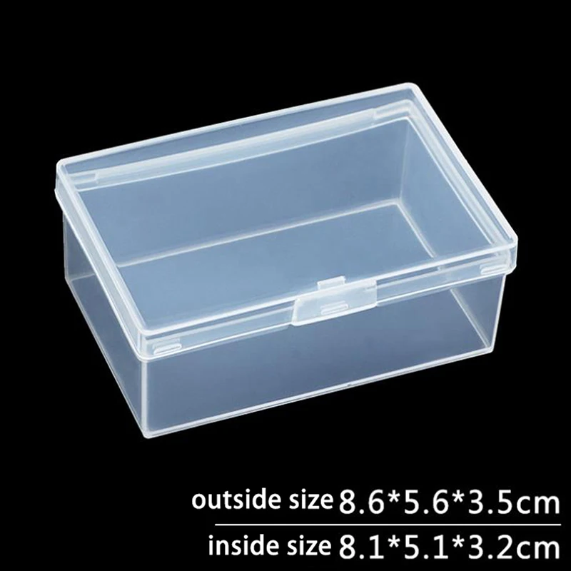 1PC Transparent Plastic Box Rectangular Hardware Classification Box With Lid Storage Electronic Parts With Lid Collection Box