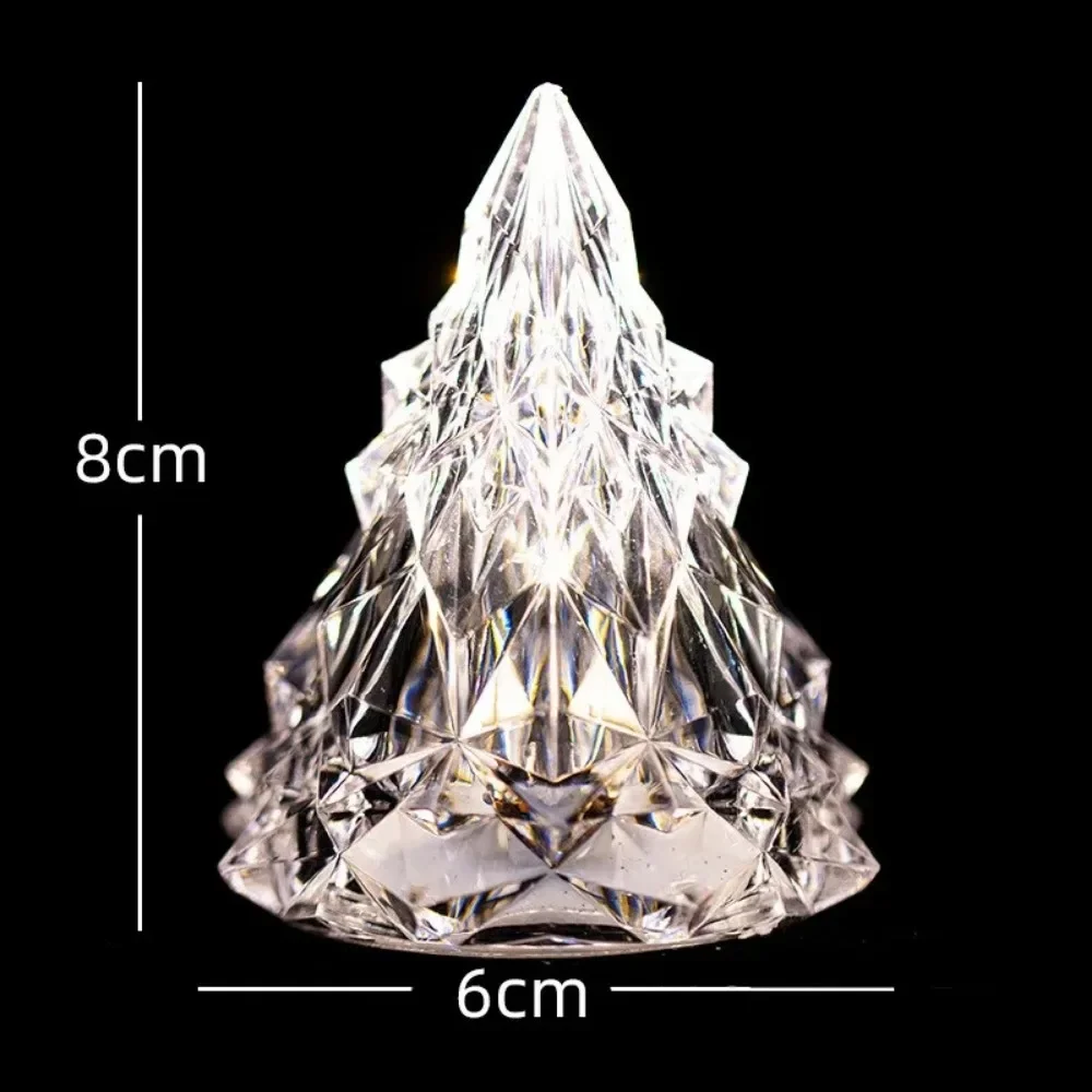 Светодиодный хрустальный ночник, теплый фонарь для рождественской елки, айсберг, настольная лампа, кнопка, батарейки, домашняя вечеринка, рождественский подарок с бриллиантами, украшение