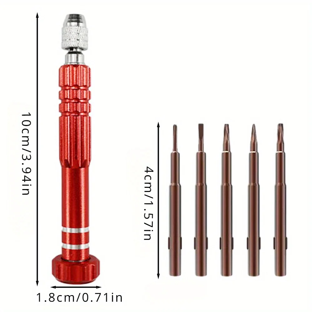 Multifunctional 5 In 1 Screwdriver Set Disassembly Screwdriver Slotted Cross Plum Blossom Computer Glasses Clock Maintenance Mul