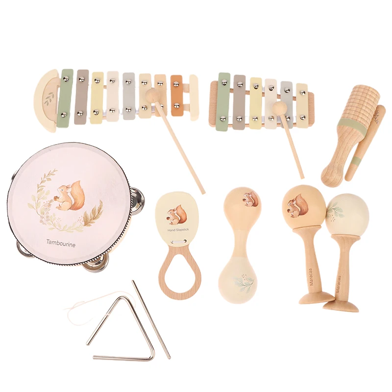 Giocattoli musicali Giocattoli per bambini Sonaglio Campana Tamburo Xilofono Percussioni per bambini da 0 a 3 anni Strumenti educativi precoci Giocattoli