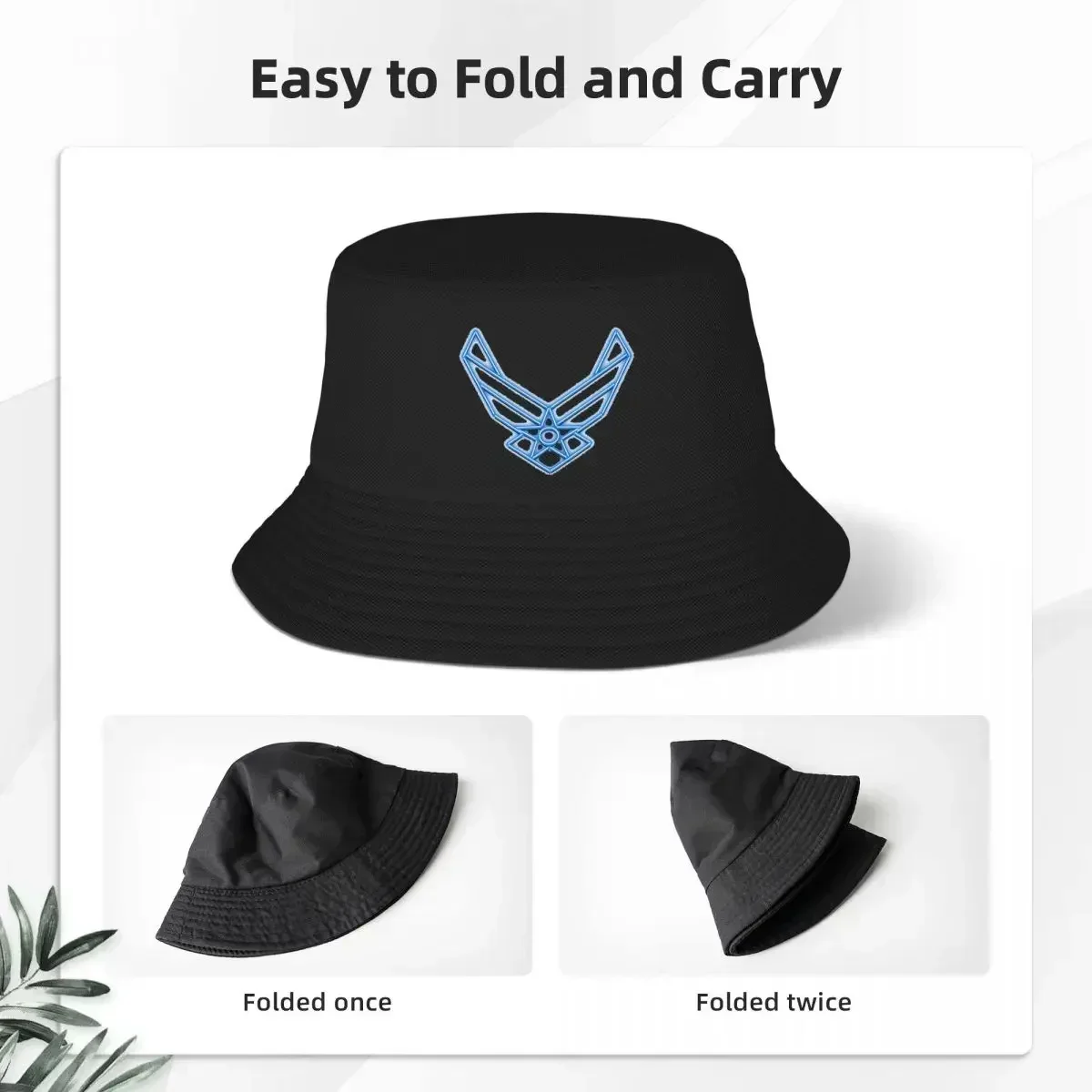 2026 Neon US Air Force Emblem Bucket Hats Panama For Man Woman Bob Hats Outdoor Fisherman Hats Summer Beach Fishing Unisex Caps