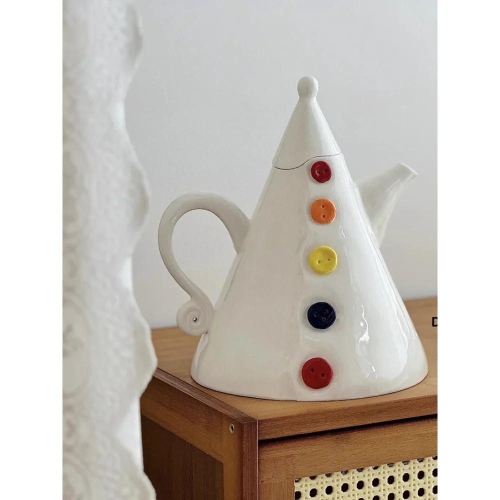Handmade ceramic teapot household cold kettle high temperature resistant kettle creative birthday gift ornament
