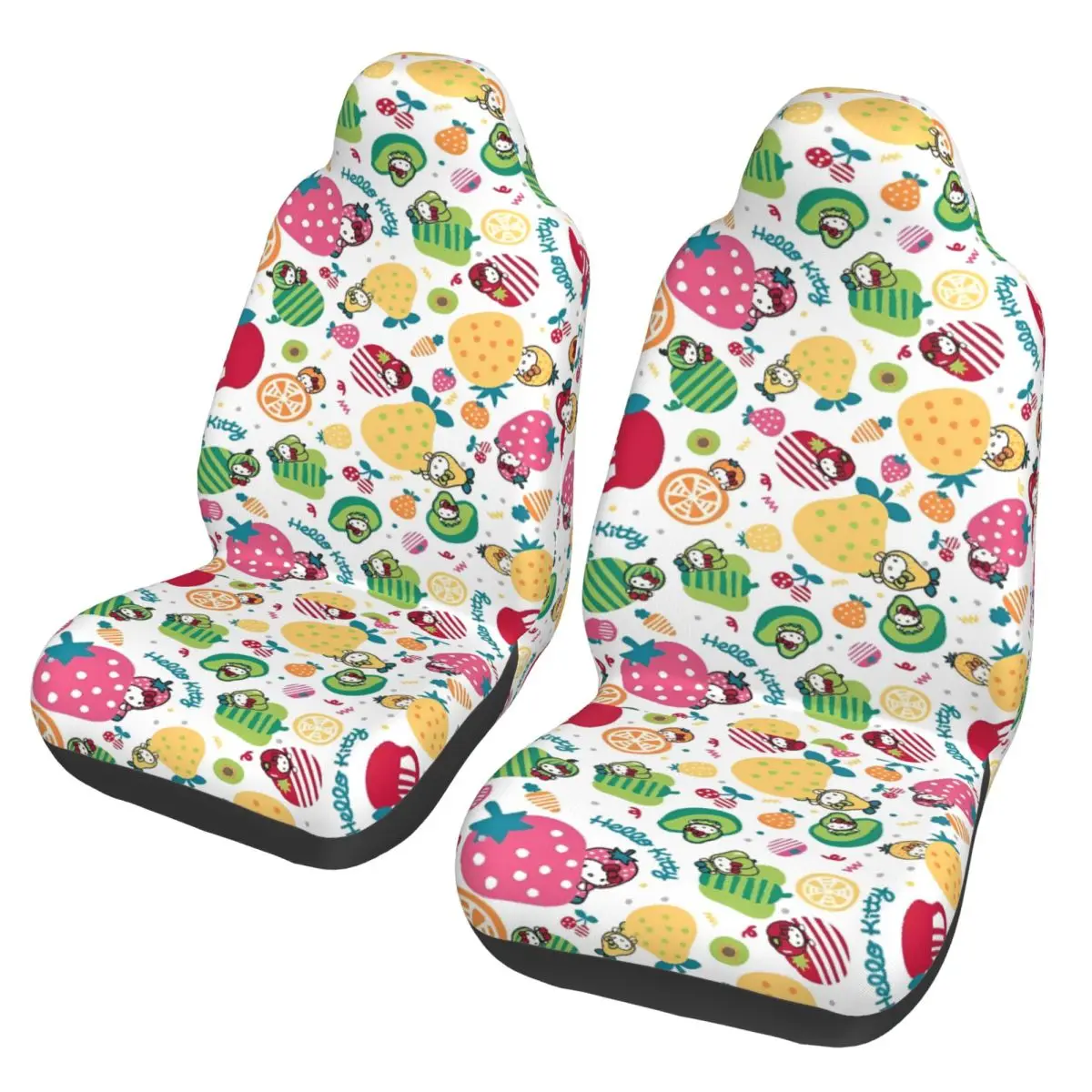

Универсальный чехол для автомобильного сиденья Hello Kitty Fruit, подходит для всех моделей, на все времена года, Kawaii, защитный чехол для автомобильного сиденья