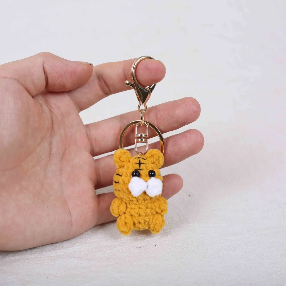 Handmade Chinese Zodiac Keychain Knitting Doll Custom Design Monkey Doll Keychain Creative Weaving Mini Size