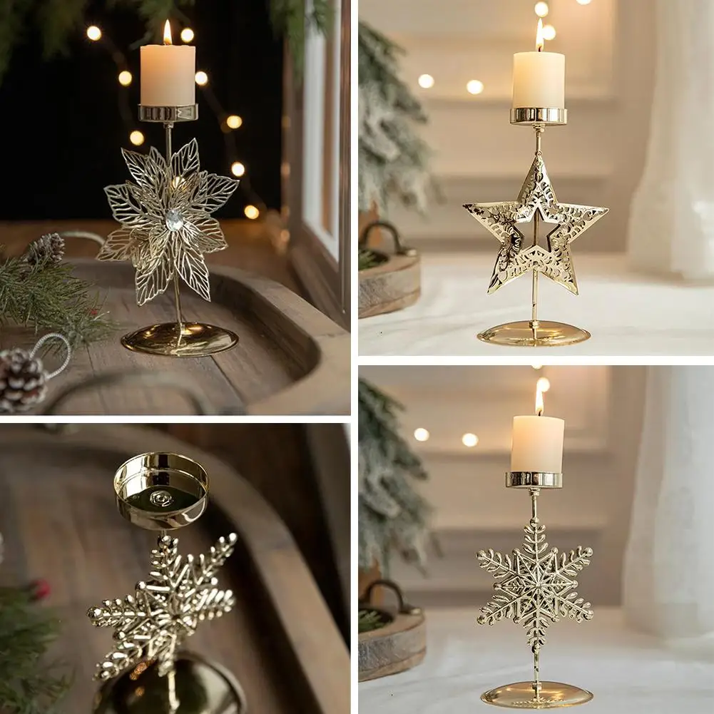 Christmas Votive Candle Holder Metal Tealight Holder Xmas Tree Elk Snowflake Patterns For Winter Xmas Table Centerpiece Dec C8h7