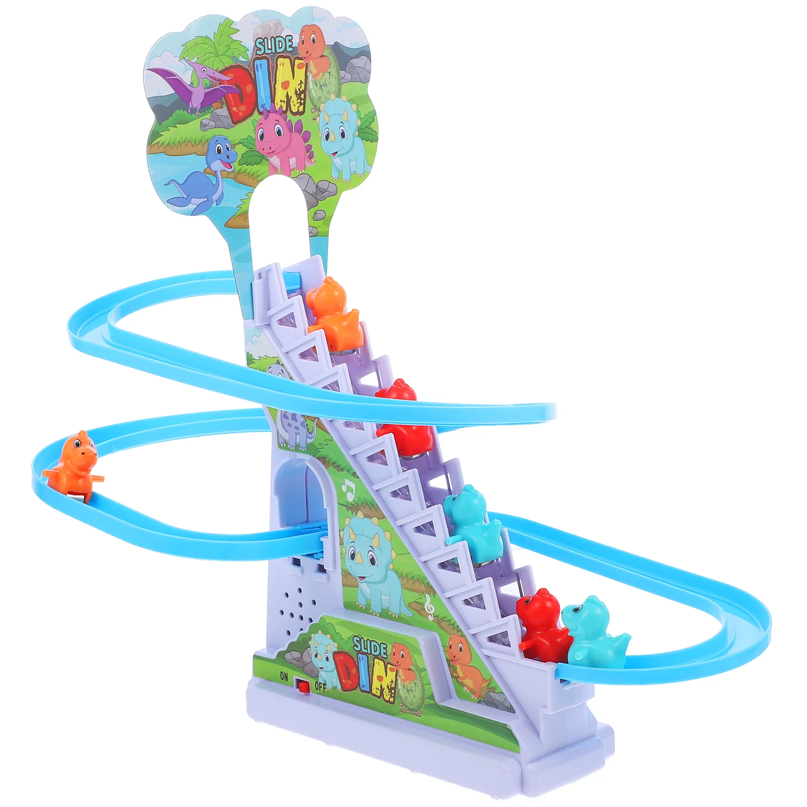 Electric Slide Dinosaur Stairs Toy Children’s Toys Climbing Race Track Alloy Childrens