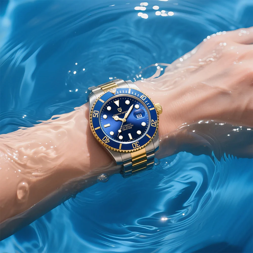 

PAGANI DESIGN Water Ghost Series Classic Blue Dial Luxury Men Automatic Watches Stainless Steel 100m Waterproof Mechanical Watch