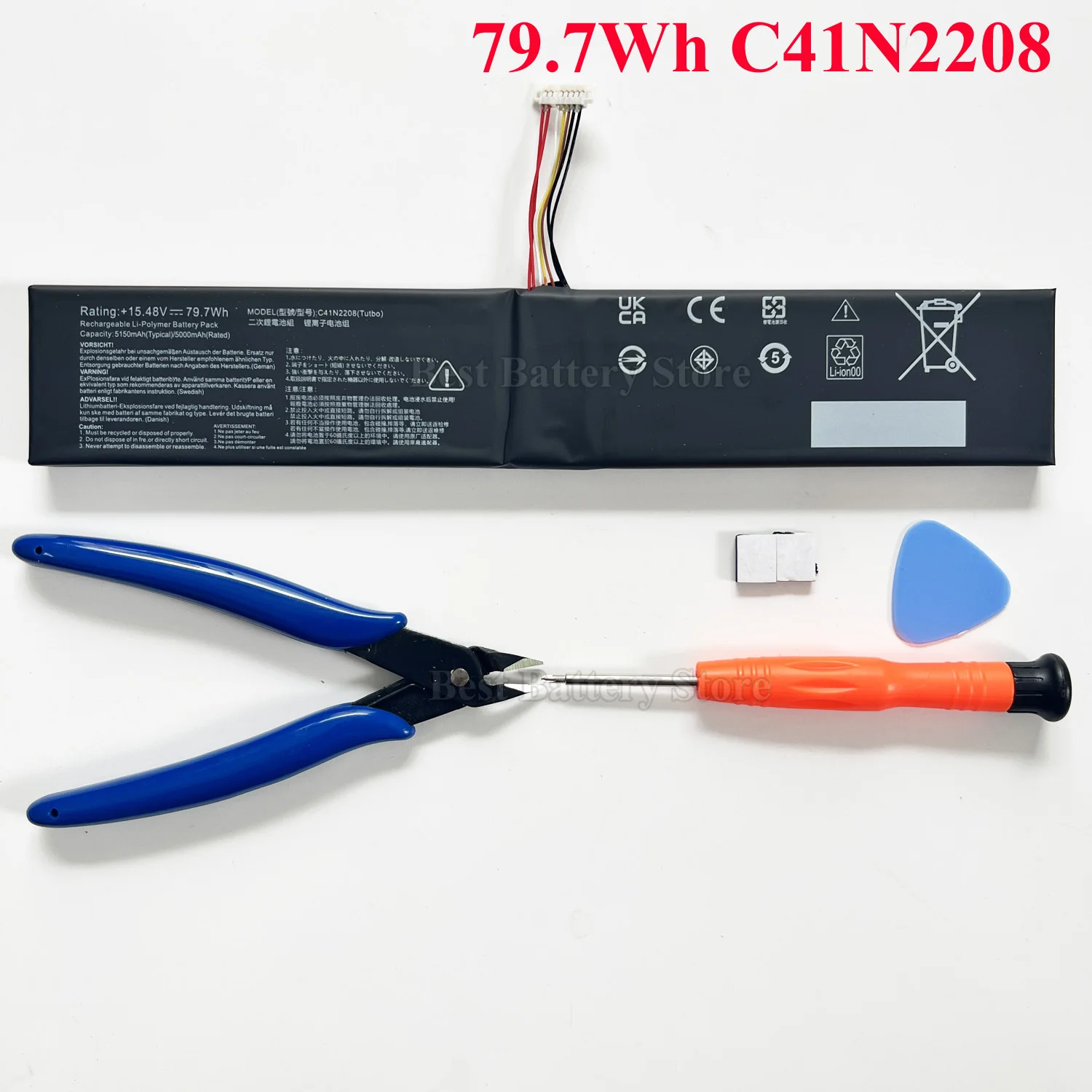 C41N2208 Battery For ASUS ROG ALLY Gaming Handheld series of RC71L/PC71L Expand high capacity of 74Wh mod upgrade Free all Tools image 3