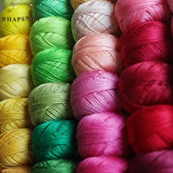 Rhapsody Size 8 Pearl Cotton Crochet Thread Embroidery Double Mercerized Long Staple Egyptian Cotton DMC Quality 12 Balls 43YDS