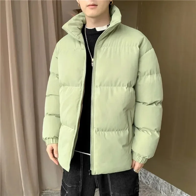 Winter Jacket Men Parkas Thicken Warm Coat Mens Stand Collar Jackets Solid Color Parka Coats Women Korean Fashion New Streetwear