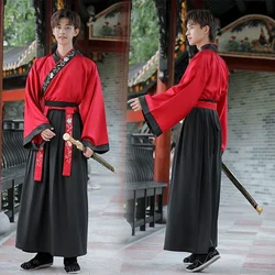 Traditional Hanfu Men Chinese Ancient Swordsman Cosply Costume Oriental Ming Dynasty Stage Folk Clothing Teenage students