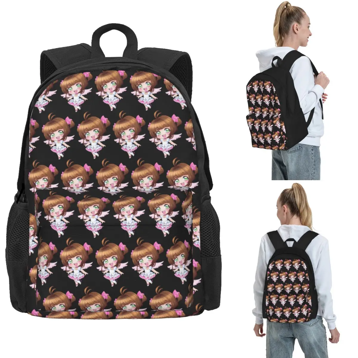 

Cardcaptor Sakura Backpack Hot Sale Daypack Large Capacity Boys Girls BookBag School Bag Shoulder Bags for Men Women