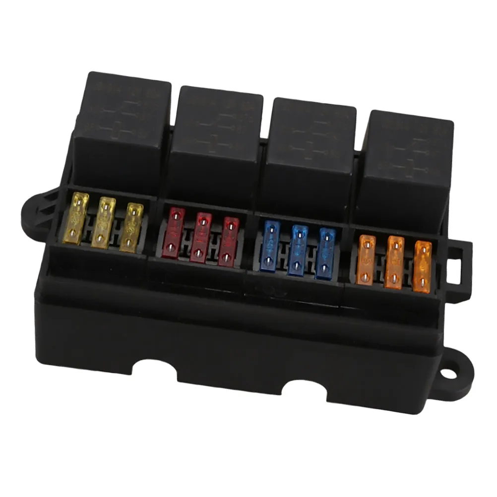 

Car Fuse Box Flame Retardant 12V 40A Relay Circuit Breaker Waterproof Manual Reset Switch Panel For Auto Boat Racing