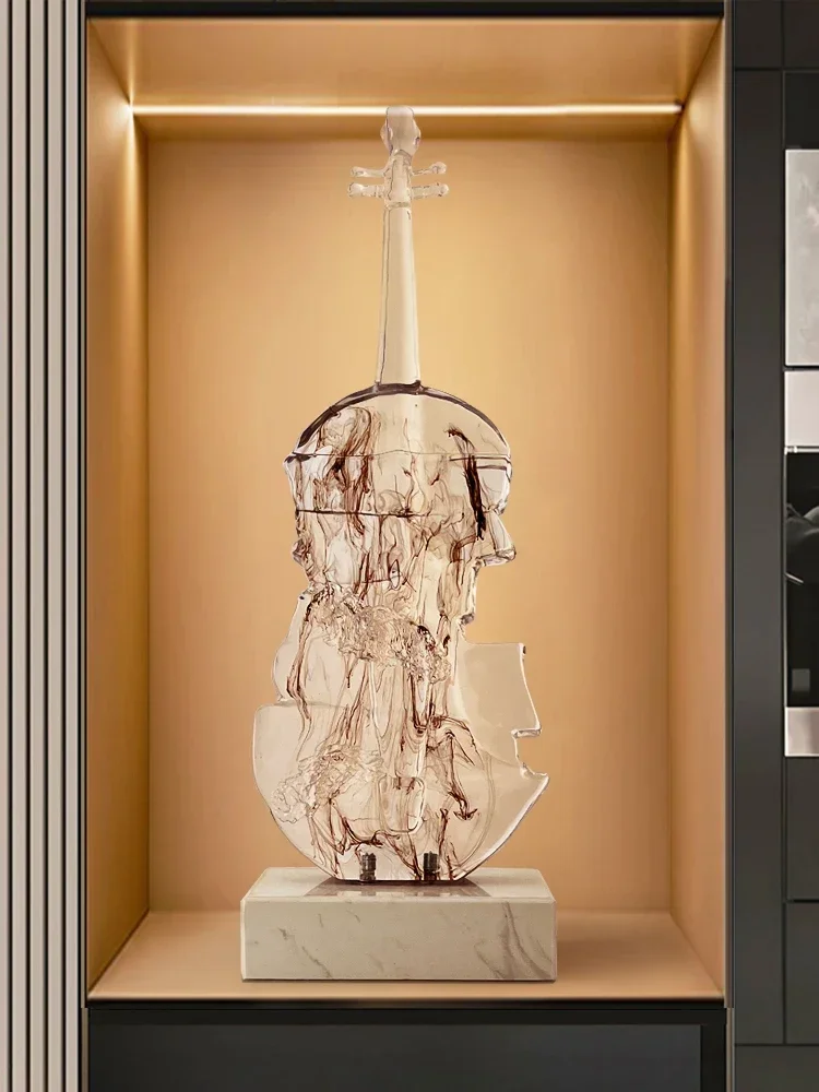 Creative violin living room floor to ceiling decorations, artistic internet celebrity home decor, foyer, wine cabinet