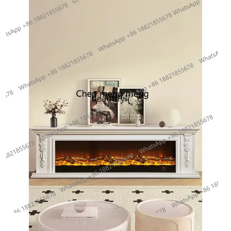 D178  Electric fireplace decorative cabinet simple simulation fireplace frame solid wood American fireplace TV cabinet