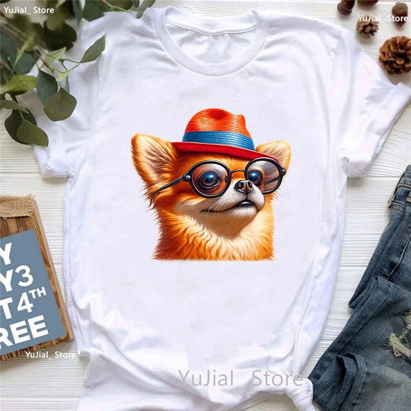 Hot Sale Funny Tshirt Girls Colorful Chihuahua Animal Printed Tshirt Women Harajuku Kawaii Clothes Summer Fashion T-Shirt