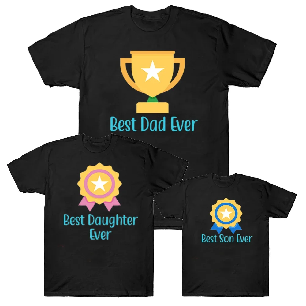 

Best Dad Ever & Best Daughter Ever Girls Kids Family Set T-Shirt Father's Day Gift Matching T-shirt for Father and Children