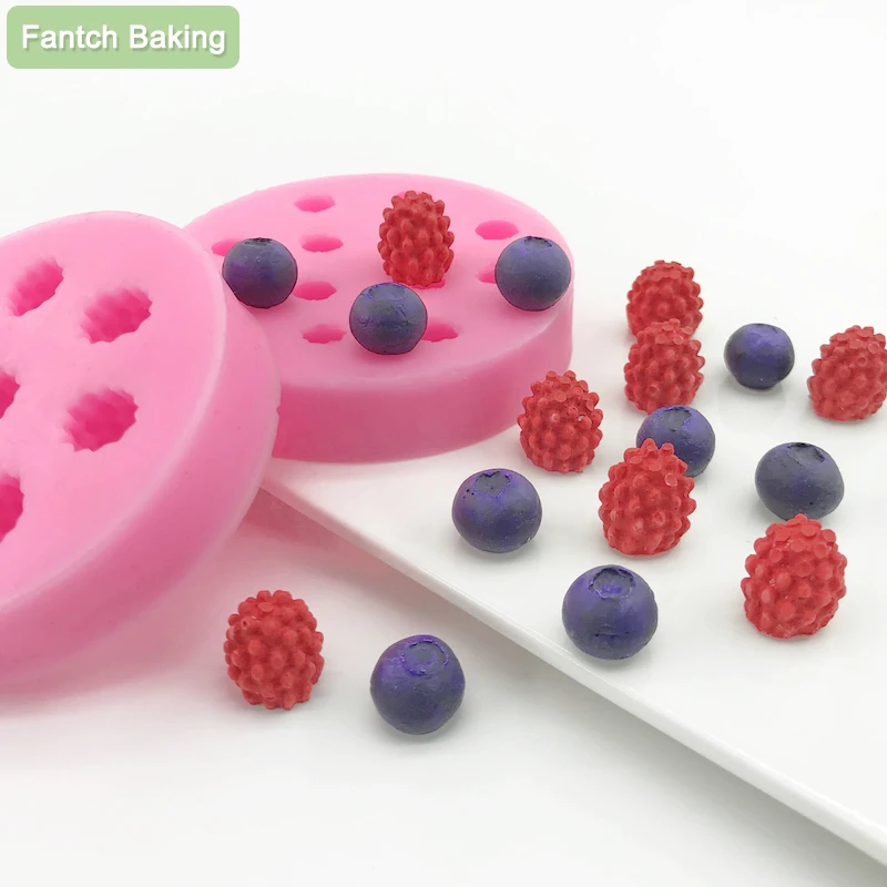 Simulation Fruit 1PCS Berries Mold Blueberry Cranberry Soft Silicone Fondant Chocolate Mould Cake Cupcake Decorating Tools DIY