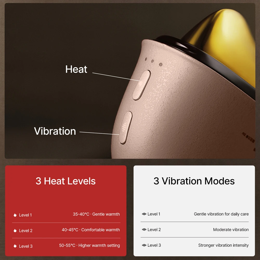 ZDEER GS5 Electric Gua Sha Massager, Heated Brass Vibration Sculpt Tool, Red Light Skin Firming Device, Gift For Women & 4 Oils view 5