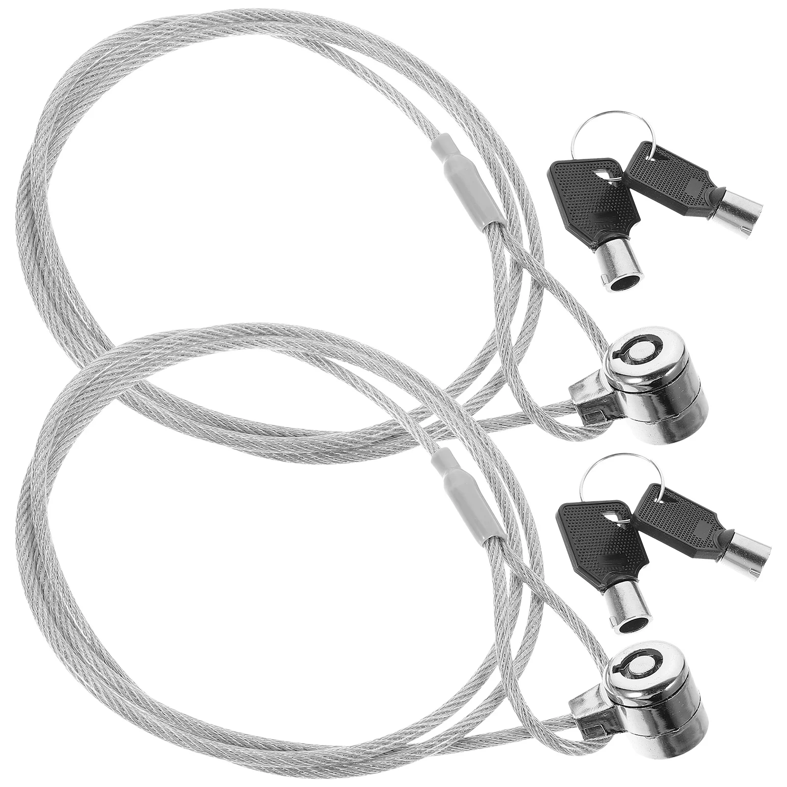 

2Sets Laptop Locking Cable Keyed Security Lock Lightweight Portable Anti Theft Security Hardware for Laptop Notebook