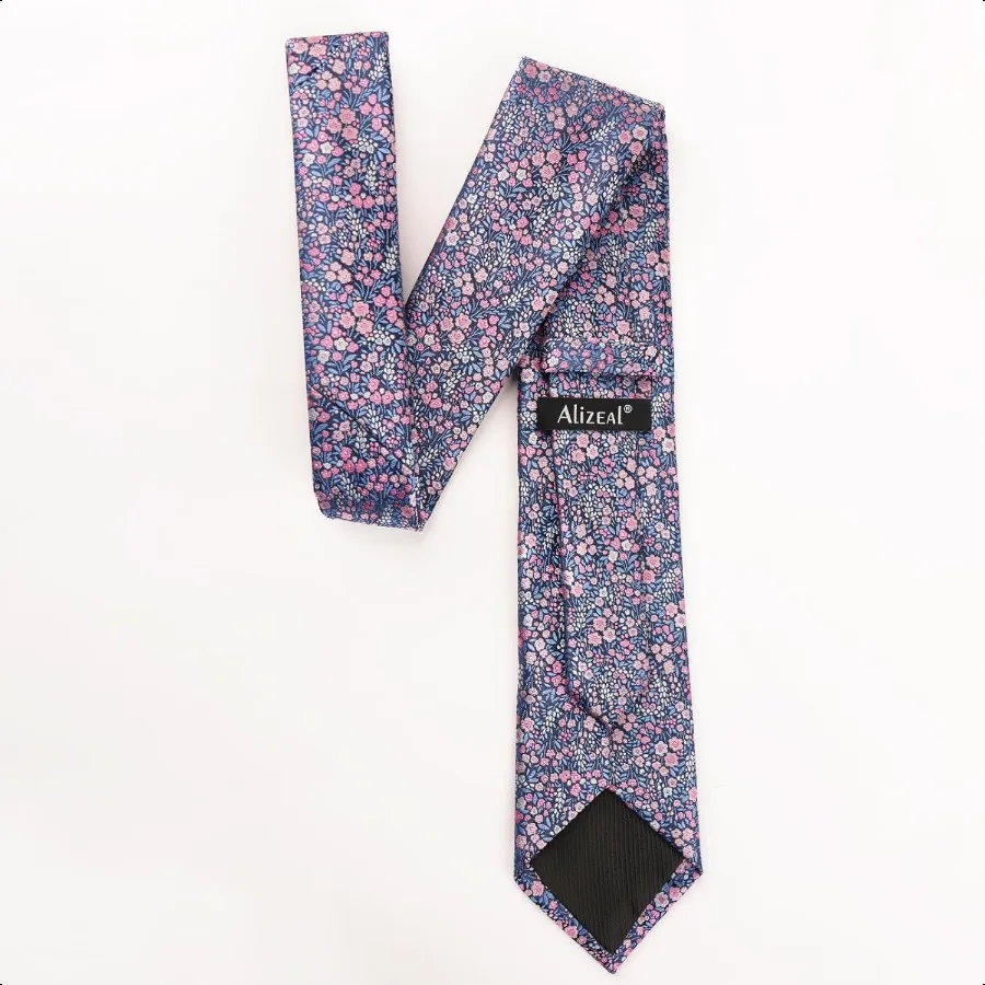 Alizeal Cravatta floreale da uomo da 3,15 pollici con fazzoletto stampato a fiori Set di cravatte colorate