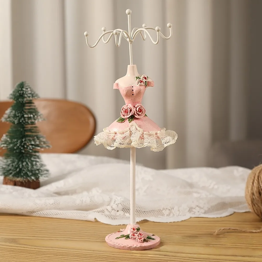 Organizer Rack Dress Model Jewelry Display Rack Ring Princess Necklace Mannequin Display Stand Flower Lace