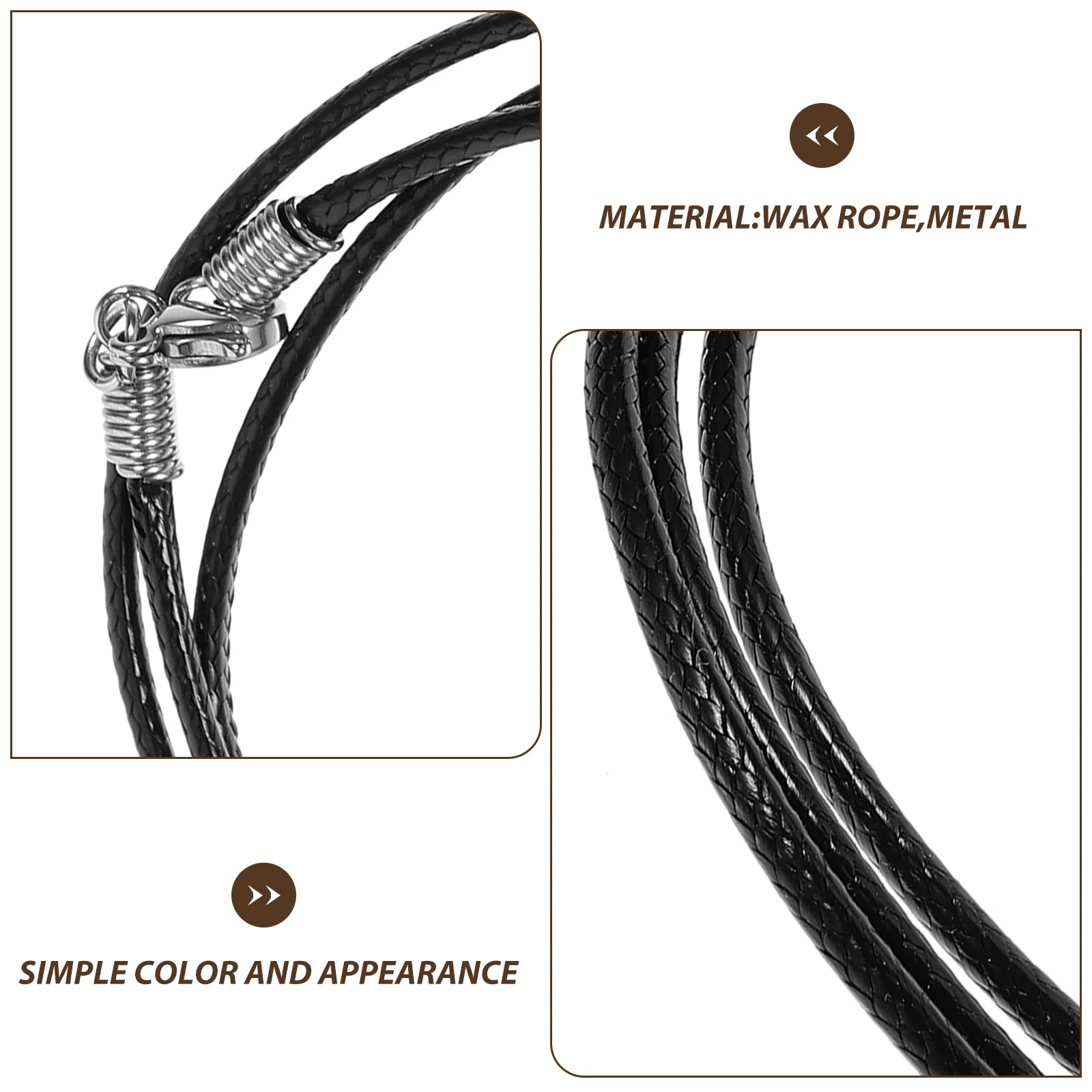 

Black Braided Wax Rope Necklace Cord for Jewelry Making Supplies Adults to Weave Pendants Jewellery Man