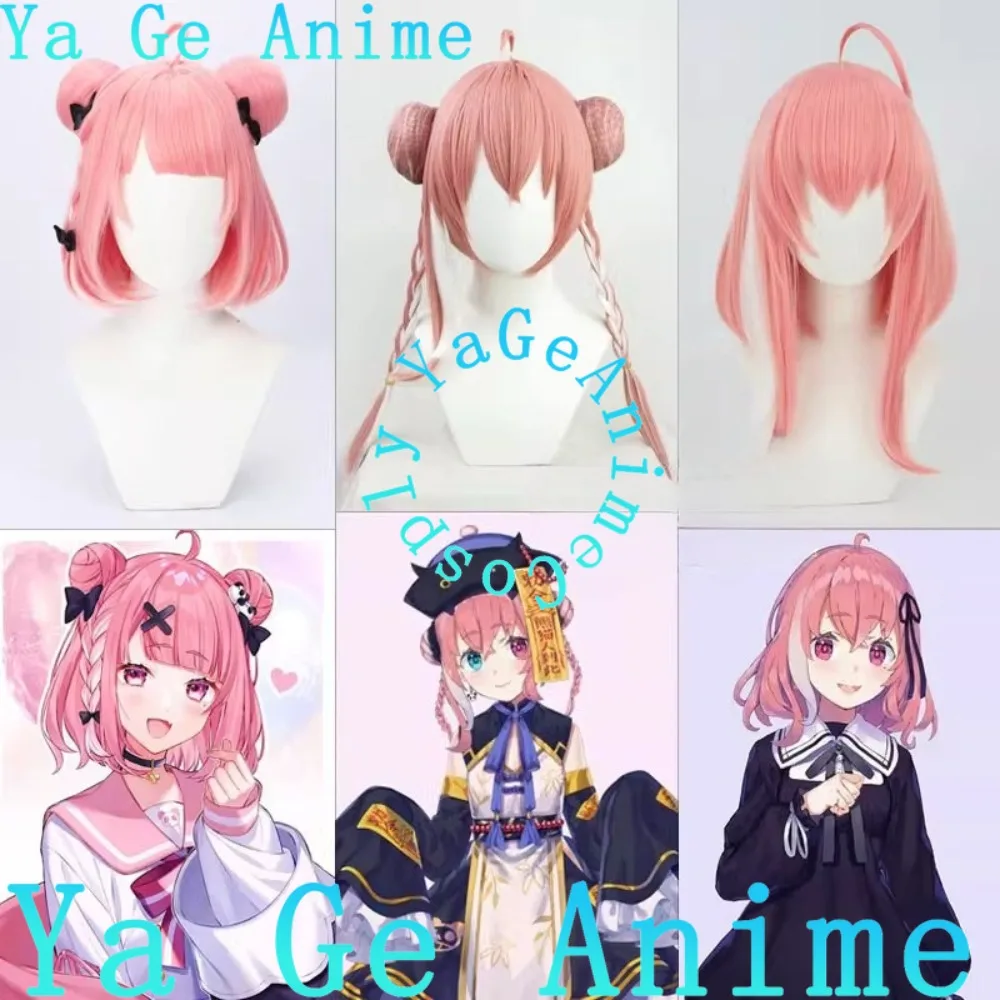Peruca Cosplay de Anime VTuber Ya Ge Sasaki Saku Estilo Panda Man para Jogos de Anime, Halloween, Carnaval, Festa, Cabelo Sintético Resistente ao Calor